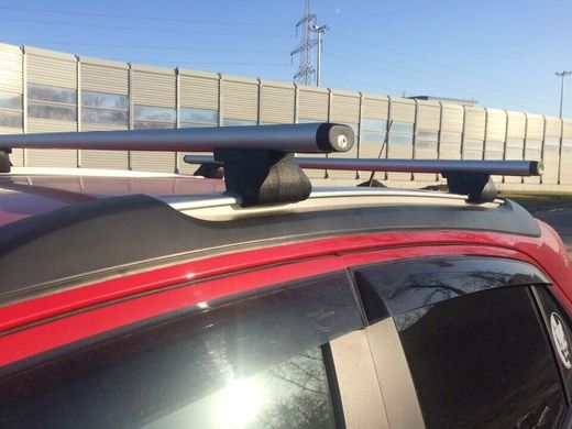 Поперечки HYUNDAI Tucson SUV 2015- Amos Alfa Aero на рейлінги 1,3м, Хром, Овальна
