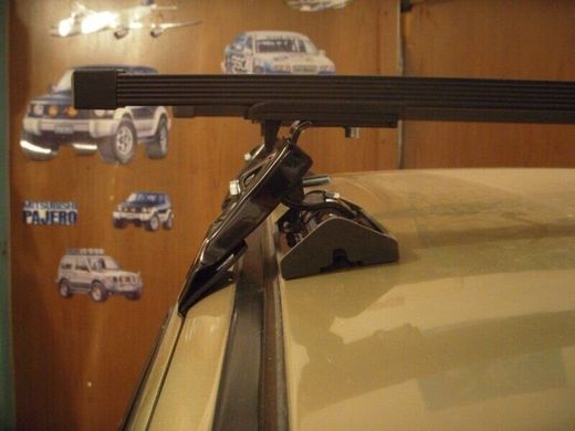 Багажник Kia Shuma 2001-2002 Sedan Amos Dromader STL на гладкий дах, Прямокутна