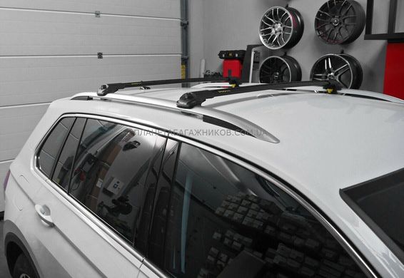Багажник Turtle AIR1 BMW X5 2007-2013 на рейлінги, Черный, Аеродинамічна