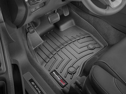 Килимки Weathertech Black для Ford Explorer (mkV)(1-2 row)(2 row bucket seats with console) 2015-2016 (WT 447041-443594)