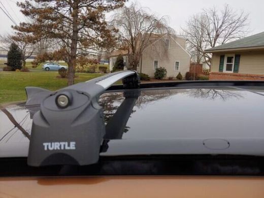 Поперечини Turtle AIR2 Hyundai Tucson 2010-2015 на інтегровані рейлінги,, Хром, Аєродинамічна