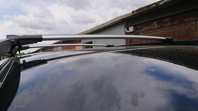 Поперечини Aguri Prestige Audi A3 5 дверей 2012- на високі рейлінги, Аєродинамічна