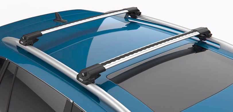 Багажник Turtle AIR1 Subaru Impreza WRX 5 дверей 03-07 на рейлінги, Хром, Аеродинамічна