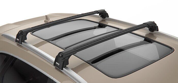 Поперечини Turtle AIR2 Peugeot 5008 2017- 5 дверей на інтегровані рейлінги,, Черный, Аєродинамічна
