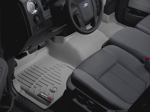 Килимки Weathertech Grey для Ford F-150 (all cabs)(mkXI)(no 4x4 shifter)(with not full console)(with air vents to 2 row)(2 fixing posts)(1 pc.)(1 row) 2010-2014 (WT 464091)