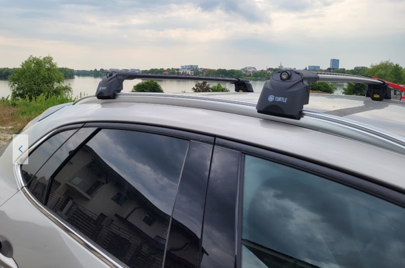 Поперечины Toyota Fortuner 2015- на интегрированные рейлинги, Хром, Аэродинамическая