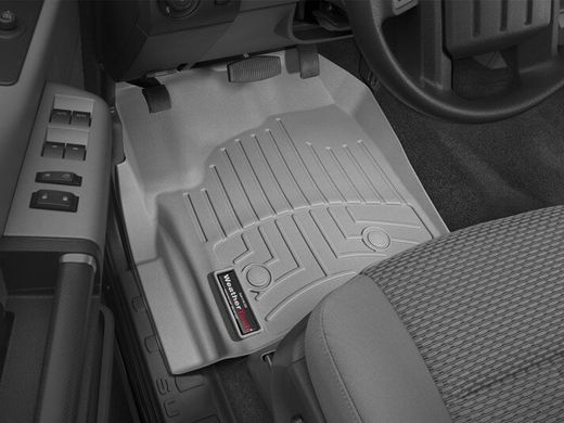 Килимки Weathertech Grey для Ford Super Duty (extended & double cab)(mkIII)(no 4x4 shifter)(raised dead pedal)(2 pcs.)(1 row) 2012-2016 automatic (WT 464331)