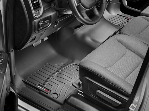 Коврики Weathertech Black для Dodge Ram (quad cab)(mkV)(1 row bucket seats) 2019→ (WT 4414301-4414284)