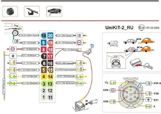 Модуль согласования фаркопа Unikit 1L (Польша) с розеткой