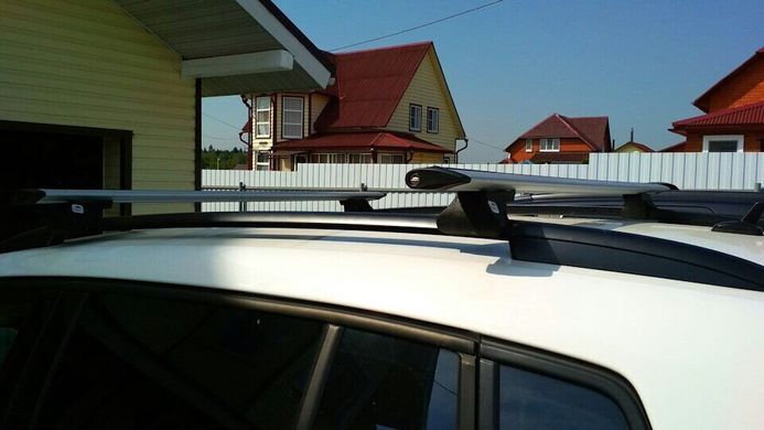 Поперечки SSANGYONG Korando SUV 2011- Amos Alfa Wind на рейлінги 1,2м, Хром, Аеродинамічна