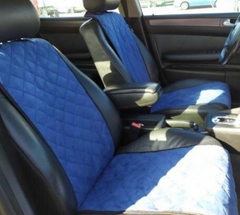 Комплект накидок на передні і задні сидіння сині з алькантари (рівні)