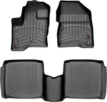 Коврики Weathertech Black для&nbsp;Lincoln MKT (mkI)(1-2 row)(1 fixing hook)(no refrigerated console) 2009-2010 (WT 442081-446502)