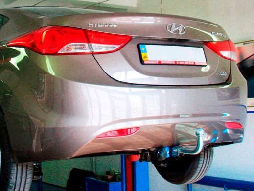 Фаркоп Hyundai Elantra V (MD) 2011-2015 съемный на болтах Poligon-auto, Серебристий