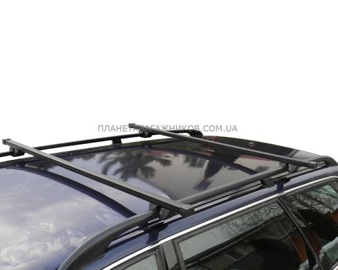 Багажник на рейлинги SSANGYONG Actyon SUV 2005- Kenguru ST 1,3м, Черный, Прямоугольная