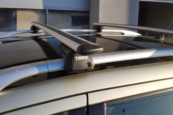 Багажник MITSUBISHI Pajero 1991-1998 mk II SUV Thule Wingbar Evo на рейлінги з просвітомхром, Хром