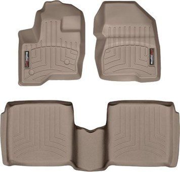 Килимки Weathertech Beige для Lincoln MKT (mkI)(1-2 row)(2 fixing posts)(no refrigerated console) 2010&rarr; (WT 453121-456502)