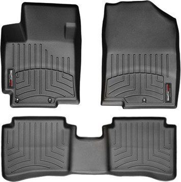 Коврики Weathertech Black для Hyundai Accent (mkIV)(without cupholder on 2 row) 2011-2016 (WT 443401-443402)
