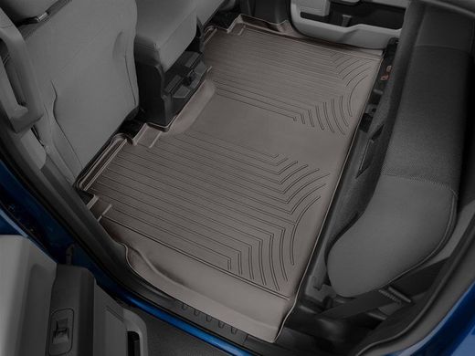Килимки Weathertech Choco для Ford Super Duty (double cab)(mkIV)(no 4x4 shifter)(1 row - 1pc.)(1 row bench seats)(no storage under 2 row) 2017→ (WT 4710321-476974)