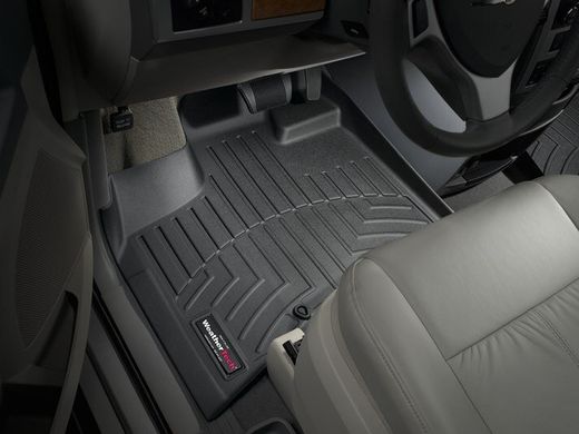 Килимки Weathertech Black для Chrysler Town & Country (mkV); Volkswagen Routan (mkI)(1-2 row)(with super console)(2 row luxury bucket seats) 2011-2016 (WT 444211-441412)