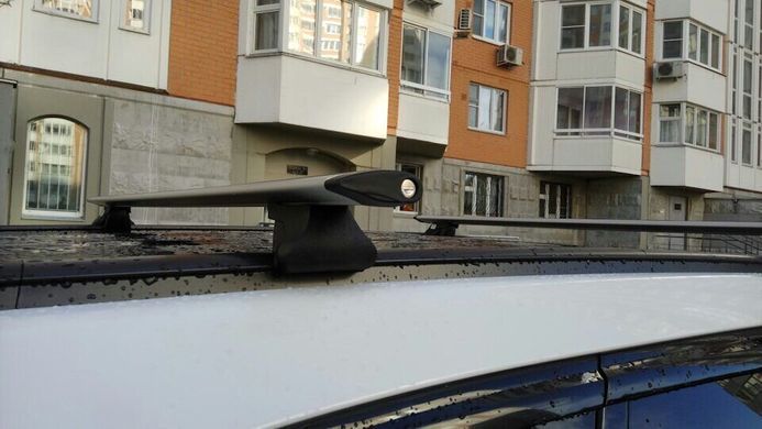 Поперечины SSANGYONG Rodius SUV 2004-2012 Amos Alfa Wind на рейлинги 1,3м, Хром, Аэродинамическая