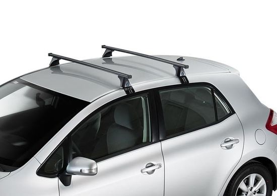 Поперечины Nissan Micra 5 дверей 2012- на гладкую крышу, Черный, Квадратная