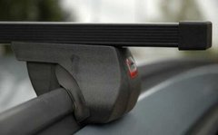 Поперечки SEAT Ateca SUV 2016- Amos Alfa STL на рейлінги 1,3м, Черный, Квадратна