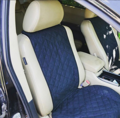 Комплект накидок на передні і задні сидіння Standart сині з алькантари (з вушками)