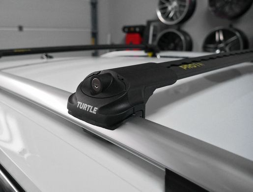 Поперечини Turtle AIR1 MG ZS 2017-2020 на високі рейлінги, Черный, Аеродинамічна
