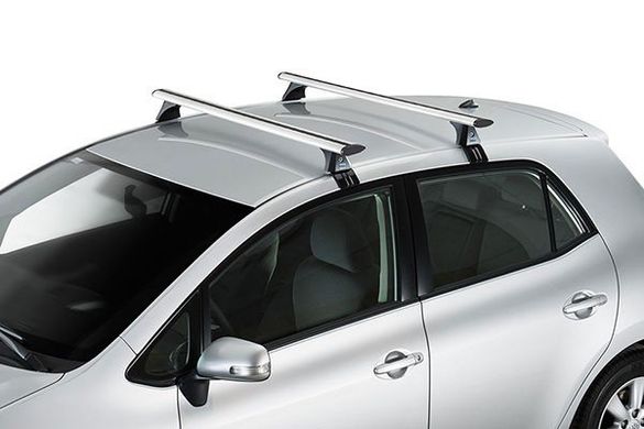 Багажник Nissan Tiida седан 2004-2014 на гладкий дах, Хром, Аєродинамічна