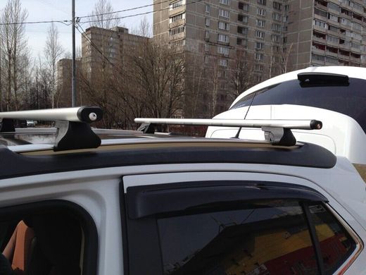 Поперечины INFINITI QX50 SUV 2014- Amos Alfa Aero на рейлинги 1,2м, Хром, Овальная