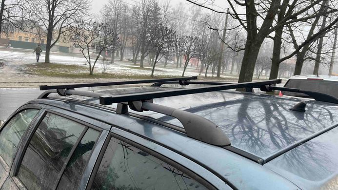Багажник на рейлінги DAEWOO Nubira mk II Kombi 2001-2003 Kenguru ST 1,2м, Черный, Прямокутна