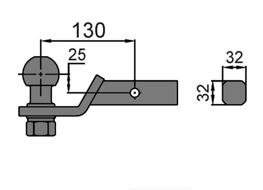 Вставка квадратна для фаркопу 32х32 мм Autohak AH10