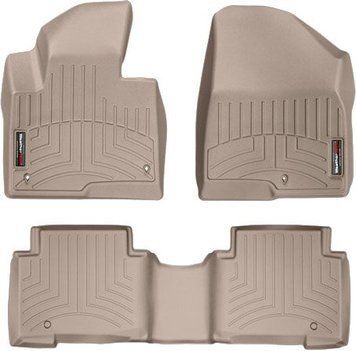Коврики Weathertech Beige для&nbsp;Hyundai Grand Santa Fe (mkIII)(1-2 row) 2013-2018 (WT 454401-454403)
