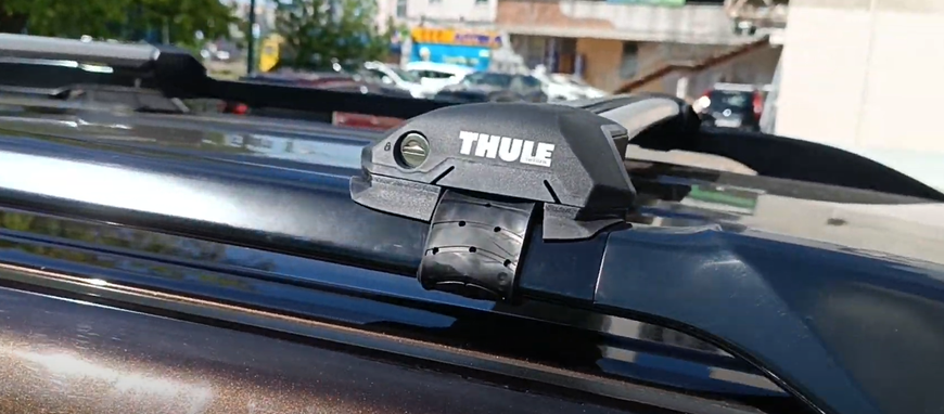 Поперечины MAZDA Demio 1996-2002 минивен Thule Wingbar Edge на высокие рейлинги хром, Хром