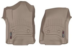 Килимки Weathertech Beige для Chevrolet Silverado (extended & double cab)(mkIII)(with 4x4 shifter)(with short console)(1 row) 2014→ (WT 457221)