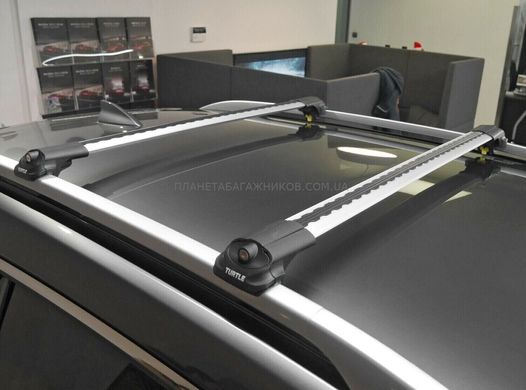 Багажник Turtle AIR1 Toyota Sienna 2021- на рейлінги, Хром, Аеродинамічна