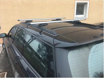 Поперечины Subaru Outback 2003-2011 на интегрированные рейлинги, Хром, Овальная