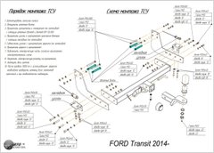 Фаркоп Ford Transit (фургон) 2014-2019- Poligon-auto, Серебристий