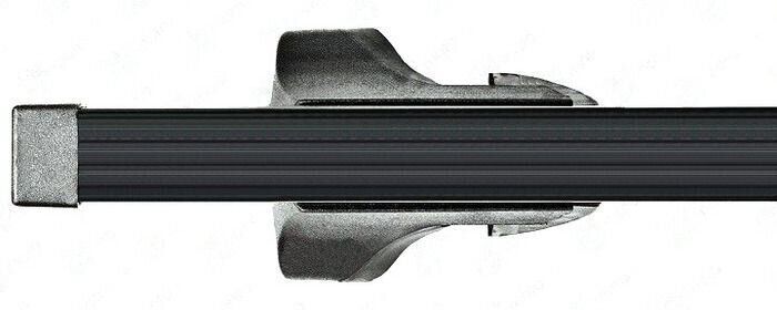 Поперечины MERCEDES BENZ Vito MPV 2004-2014 Amos Alfa STL на рейлинги 1,6м, Черный, Квадратная