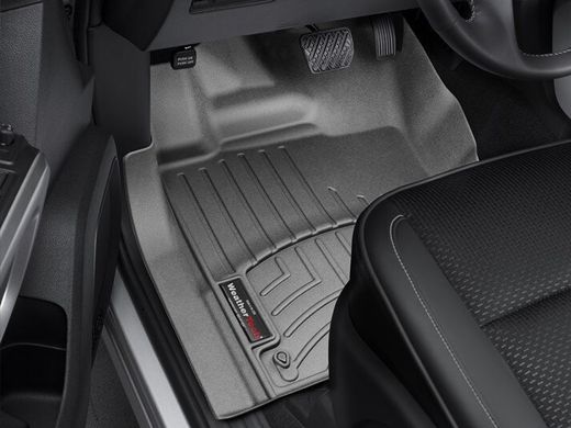 Килимки Weathertech Black для Nissan Titan XD (double cab)(mkII)(1 row bucket seats)(with organizer under 2 row) 2016→ (WT 449081-449082)