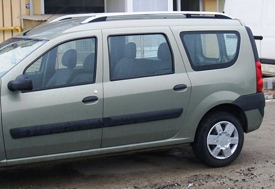 Рейлинги Renault Logan MCV 2004-2014 серый мат CROWN, Серебристый