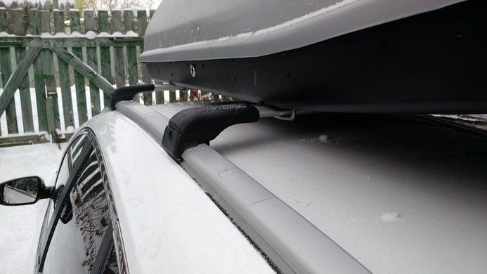 Поперечины Renault Lodgy 2012- на интегрированные рейлинги, Хром, Аэродинамическая