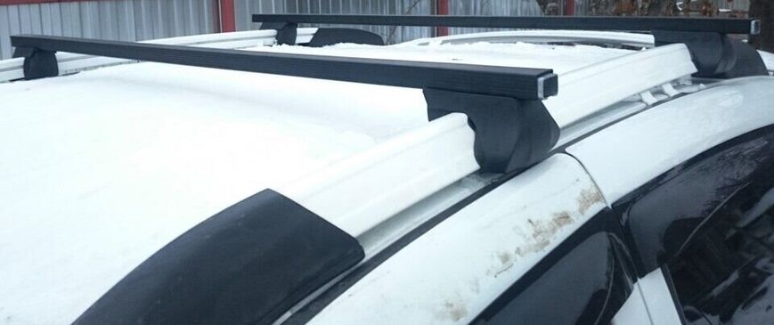 Поперечки INFINITI QX70 SUV 2013- Amos Alfa STL на рейлінги 1,3м, Черный, Квадратна
