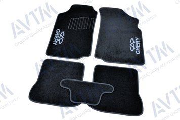 Коврики в салон ворсовые для Chery Amulet (2003-) МКП SD /Чёрные 5шт