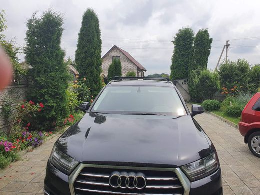 Поперечины Audi Q7 2015+ на интегрированные рейлинги, Черный, Аєродинамічна