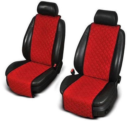 Накидки на передні сидіння Standart червоні з алькантари (рівні)