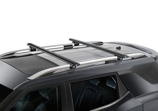Багажник Nissan Pathfinder 2015- на рейлінги, Черный, Аєродинамічна