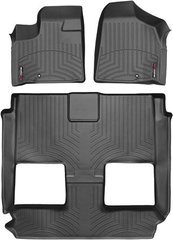 Коврики Weathertech Black для Dodge / Chrysler Grand Caravan (mkV)(1-2-3 row)(with console)(2 row bucket Stow & Go seats) 2012→ (WT 444211-441414)