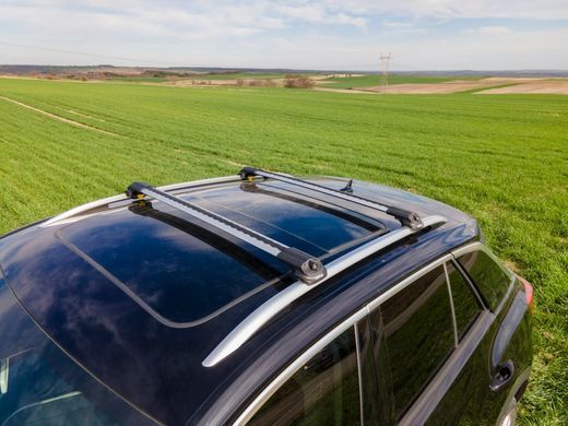 Багажник Turtle AIR1 Mercedes E-Class W124 універсал 1984-1997 на рейлінги, Хром, Аеродинамічна