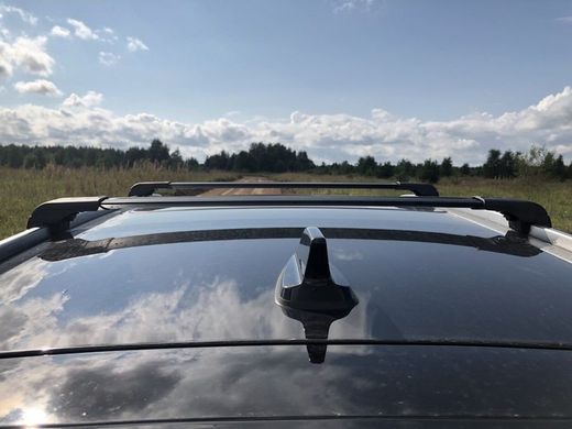 Поперечины Opel Astra H универсал 07-11 на интегрированные рейлинги, Черный, Аэродинамическая